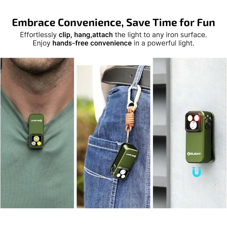 OLIGHT OCLIPPROODGC2M Oclip Pro Clip on Flashlight with Floodlight Spotlight and Red Light - OD Green VM Hardware