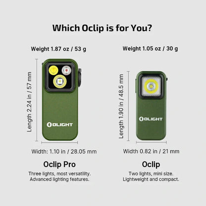 OLIGHT OCLIPPROODGC2M Oclip Pro Clip on Flashlight with Floodlight Spotlight and Red Light - OD Green VM Hardware