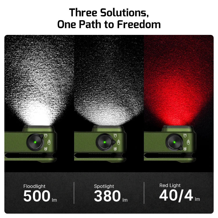 OLIGHT OCLIPPROODGC2M Oclip Pro Clip on Flashlight with Floodlight Spotlight and Red Light - OD Green VM Hardware