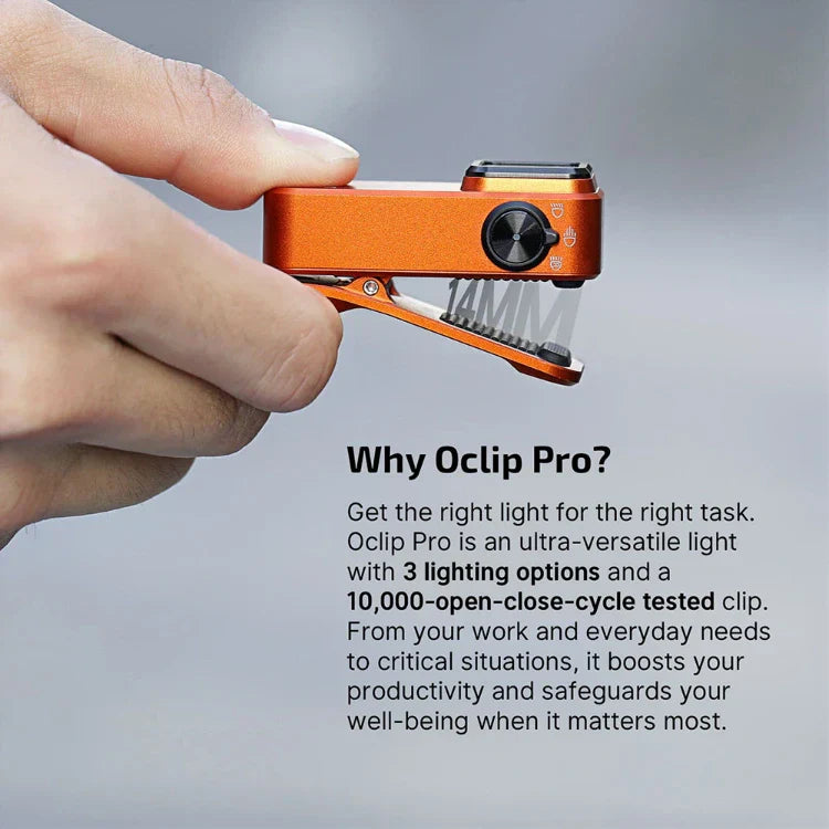 OLIGHT OCLIPPROOGC2M Oclip Pro Clip on Flashlight with Floodlight Spotlight and Red Light - Orange VM Hardware