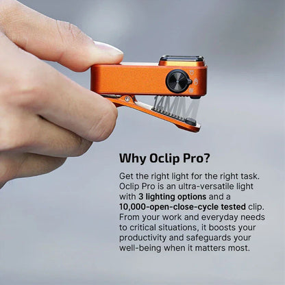 OLIGHT OCLIPPROOGC2M Oclip Pro Clip on Flashlight with Floodlight Spotlight and Red Light - Orange VM Hardware