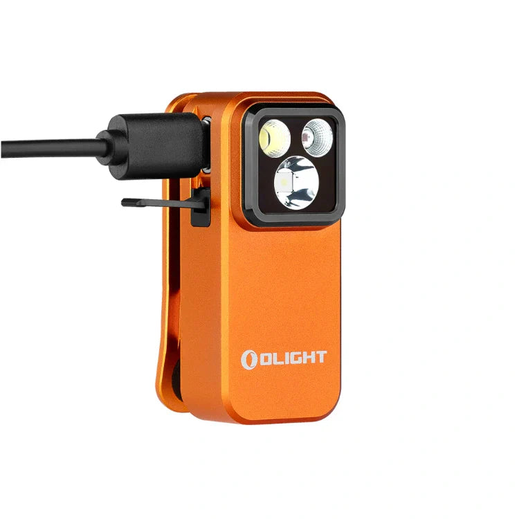 OLIGHT OCLIPPROOGC2M Oclip Pro Clip on Flashlight with Floodlight Spotlight and Red Light - Orange VM Hardware