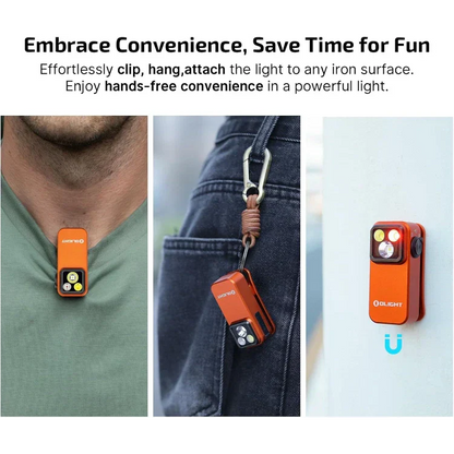 OLIGHT OCLIPPROOGC2M Oclip Pro Clip on Flashlight with Floodlight Spotlight and Red Light - Orange VM Hardware