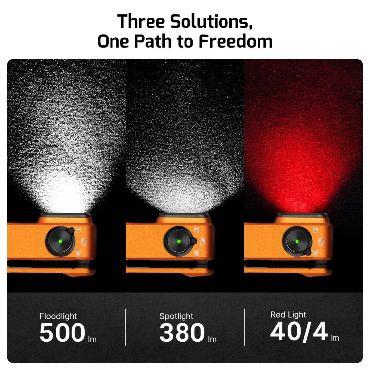 OLIGHT OCLIPPROOGC2M Oclip Pro Clip on Flashlight with Floodlight Spotlight and Red Light - Orange VM Hardware