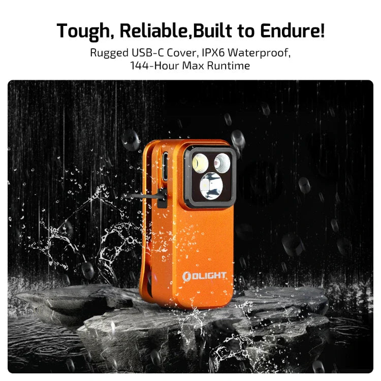 OLIGHT OCLIPPROOGC2M Oclip Pro Clip on Flashlight with Floodlight Spotlight and Red Light - Orange VM Hardware