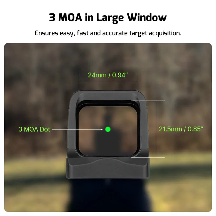 OLIGHT OSIGHTGN Osight 3 MOA with Magnetic Charging Cover - Green 3 MOA Dot VM Hardware