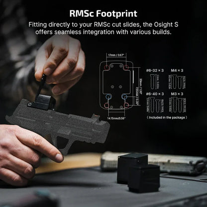 OLIGHT OSIGHTSRDDOTBK Osight S 2 MOA Dot & 32 MOA Circle with OAL Material VM Hardware