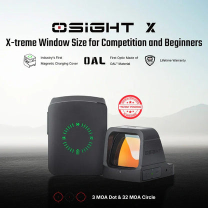 OLIGHT OSIGHTXRDDOTBK Osight X 3 MOA Dot & 32 MOA Circle with OAL Material - Black VM Hardware