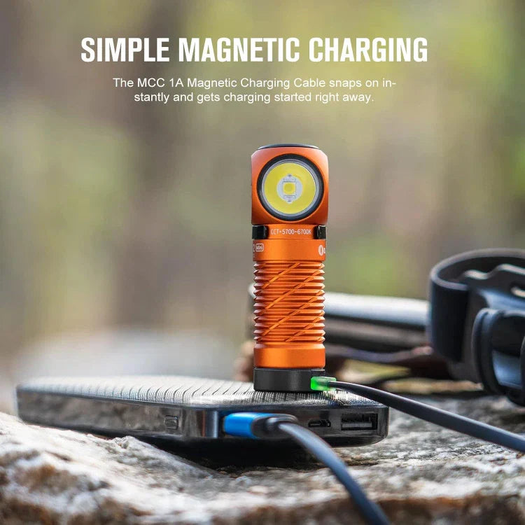 OLIGHT PERUN2MINIOG Perun 2 Mini LED Rechargeable Headlamp - Orange VM Hardware