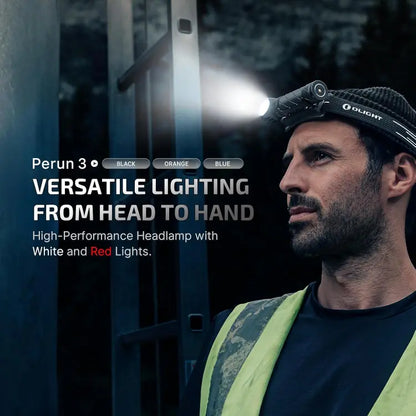 OLIGHT PERUN3BK Perun 3 Headlamp 3000 Lumens White Light and Red Light - Black VM Hardware