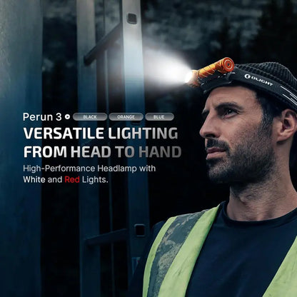 OLIGHT PERUN3OG Perun 3 Headlamp 3000 Lumens White Light and Red Light - Orange VM Hardware