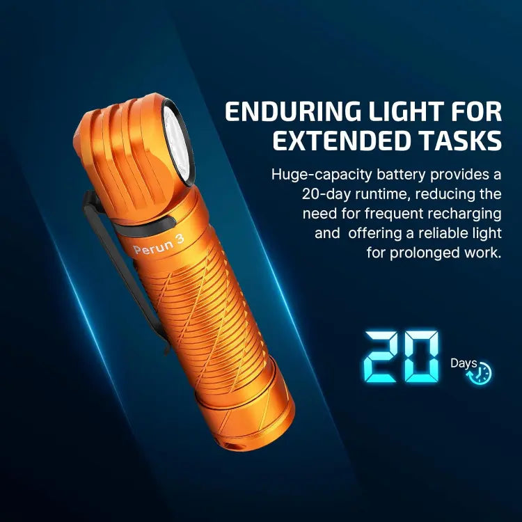 OLIGHT PERUN3OG Perun 3 Headlamp 3000 Lumens White Light and Red Light - Orange VM Hardware