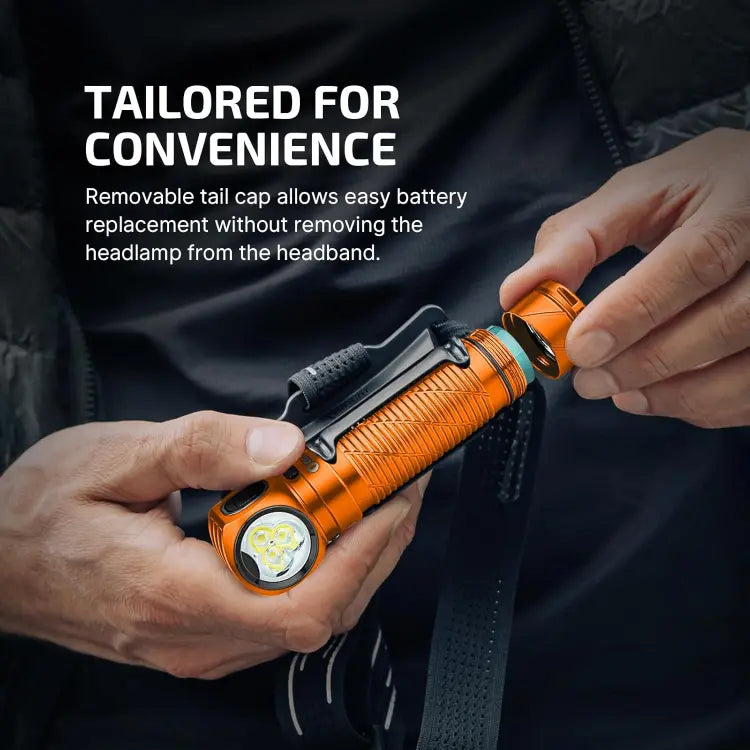 OLIGHT PERUN3OG Perun 3 Headlamp 3000 Lumens White Light and Red Light - Orange VM Hardware