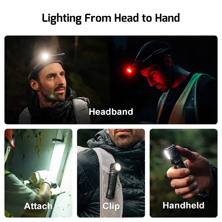 OLIGHT PERUN3OG Perun 3 Headlamp 3000 Lumens White Light and Red Light - Orange VM Hardware