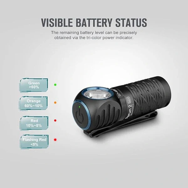 OLIGHT PERUN2MINIBKCW Perun 2 Mini LED Rechargeable Headlamp VM Hardware