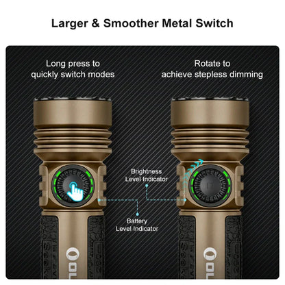 OLIGHT SEEKER4PRODTREGULAR Seeker 4 Pro High Power Flashlight - Desert Tan CW(5700~7000K) VM Hardware