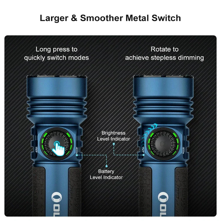 OLIGHT SEEKER4PROMNBUREGULAR Seeker 4 Pro High Power Flashlight - Midnight Blue CW(5700~7000K) VM Hardware