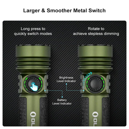 OLIGHT SEEKER4PROODG Seeker 4 Pro High Power Flashlight - OD Green CW(5700~7000K) VM Hardware
