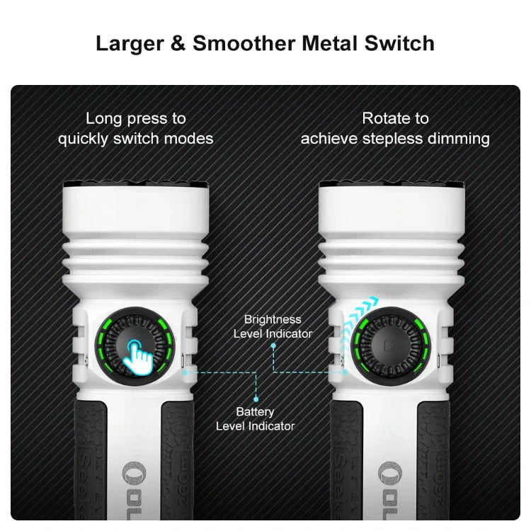 OLIGHT SEEKER4PROWH Seeker 4 Pro High Power Flashlight - White CW(5700~7000K) VM Hardware