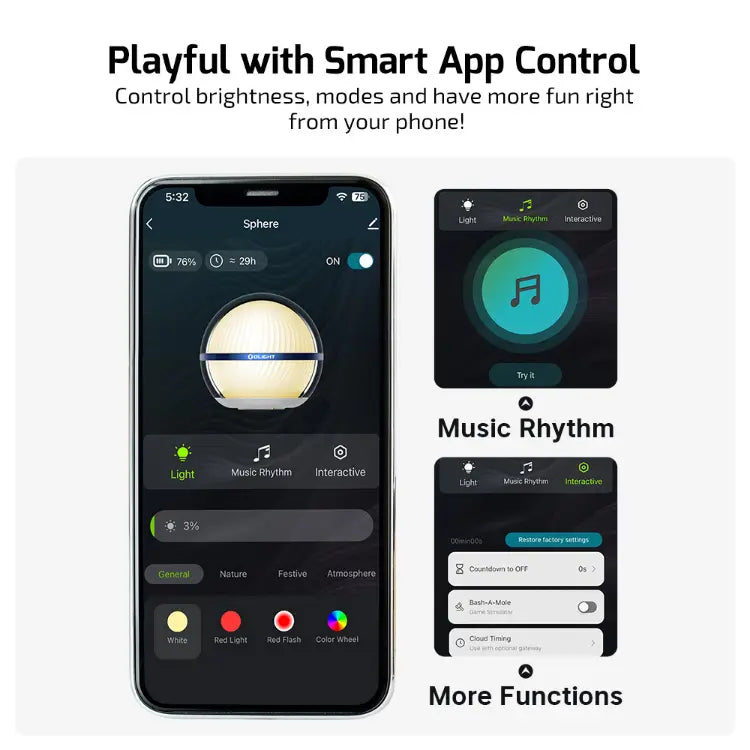 OLIGHT SPHERE Sphere Ambient Light with App Control - Blue VM Hardware