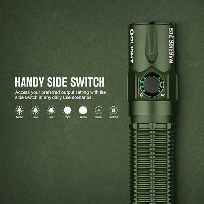OLIGHT WARRIOR3SODG Warrior 3S High Beam Tactical Flashlight - OD Green VM Hardware