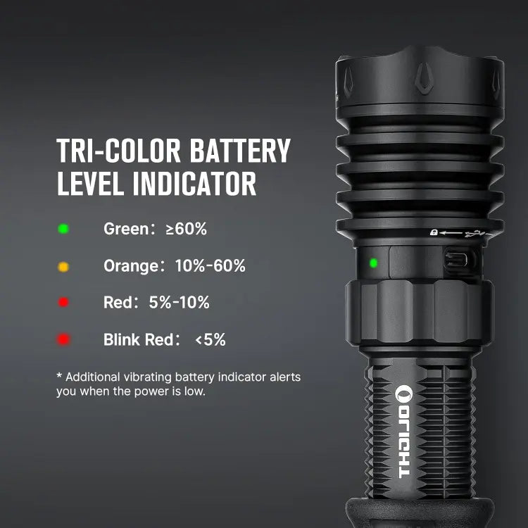 OLIGHT WARRIORX4MTBK Warrior X 4 USB-C and MCC Rechargeable Tactical Flashlight With Holster - Matte Black VM Hardware