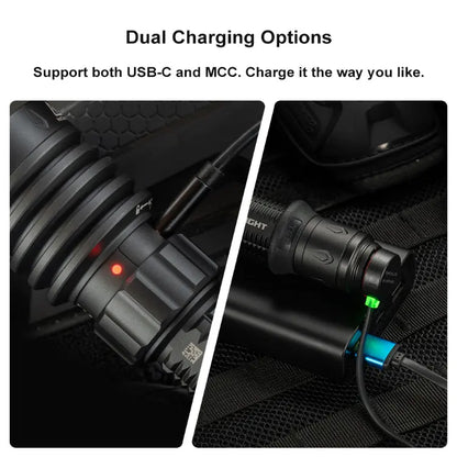 OLIGHT WARRIORX4MTBK Warrior X 4 USB-C and MCC Rechargeable Tactical Flashlight With Holster - Matte Black VM Hardware