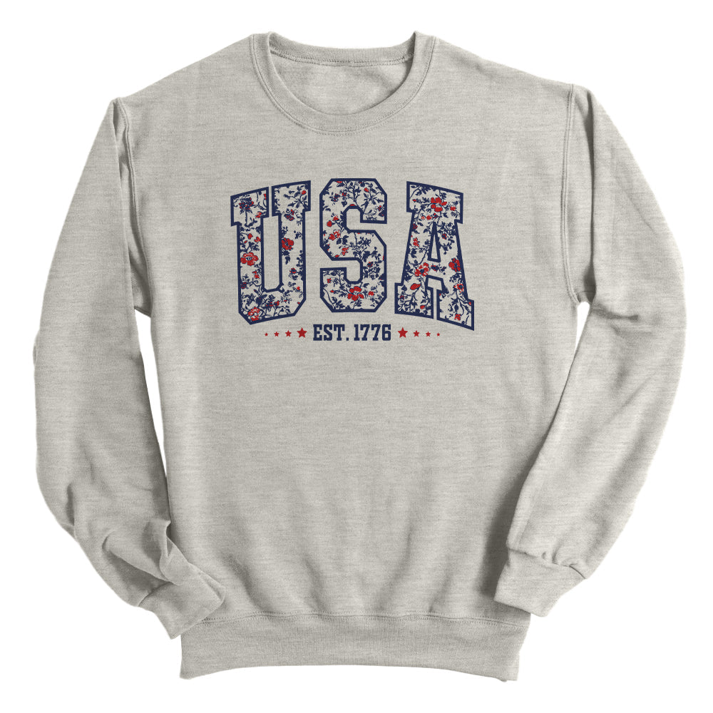 USA Floral Est 1776 (Front) Shield Republic