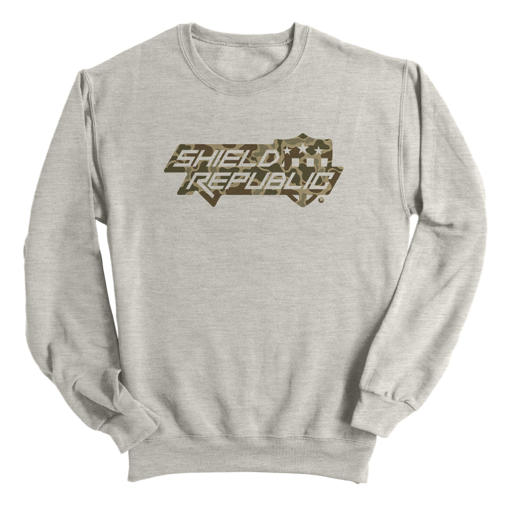 Shield Republic Duck Camo Stacked Logo (Front) Shield Republic