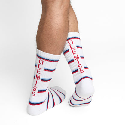 White Stripe Ole Miss Casual Crew DeadSoxy