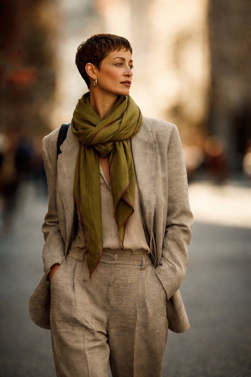 Olivewood Linen Scarf Late Sunday Afternoon
