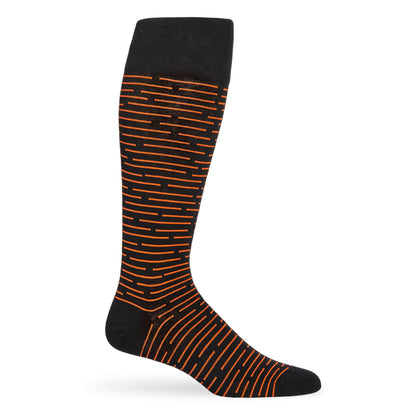Orange and Black Broken Stripe Dress Socks DeadSoxy