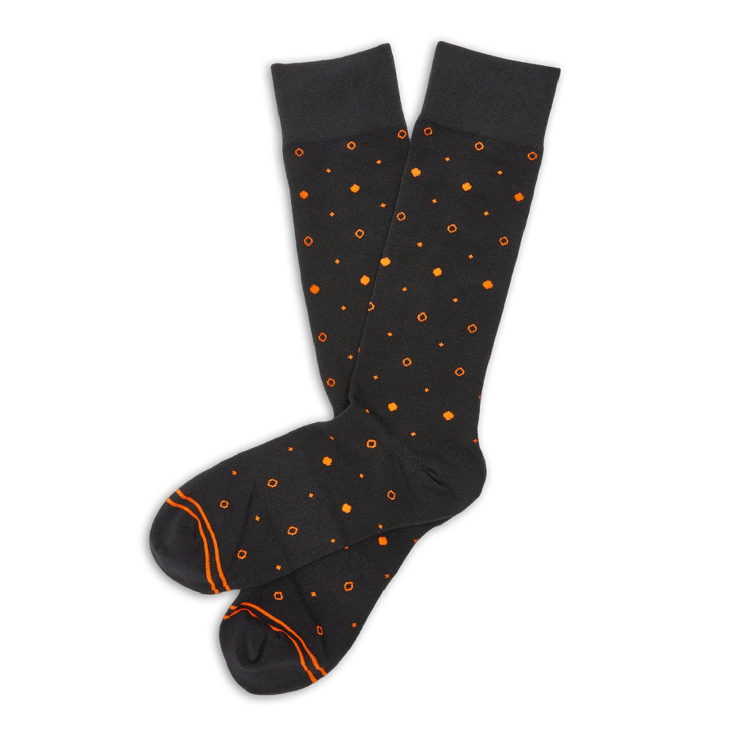 Orange and Black Mixed Dot Dress Socks DeadSoxy