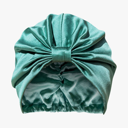 Organic Silk Hair Bonnet Jade Green LINA LENNOX