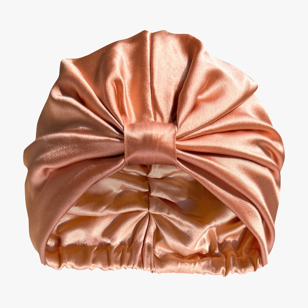 Organic Silk Hair Bonnet Peachy Coral LINA LENNOX