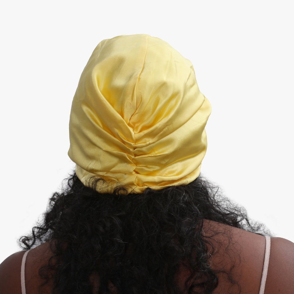 Organic Silk Hair Bonnet Sunshine Yellow LINA LENNOX