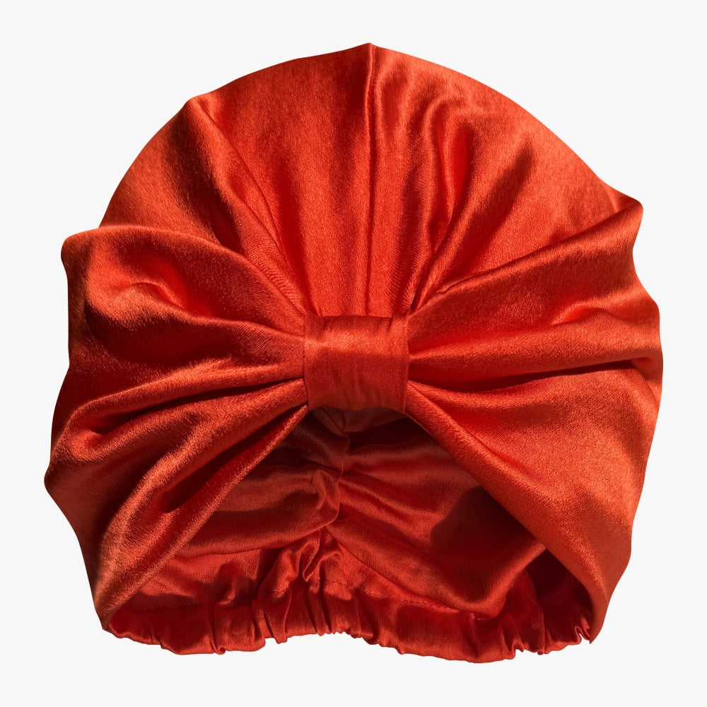 Organic Silk Hair Bonnet Tomato Red LINA LENNOX