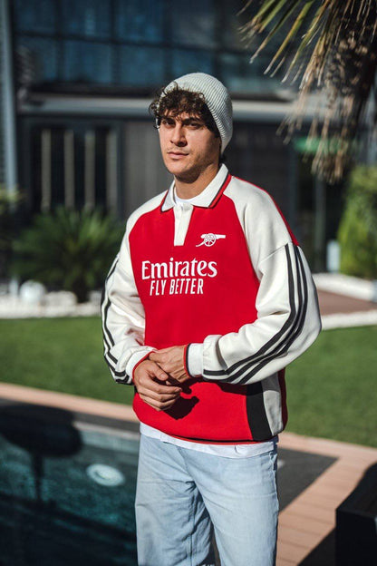 Arsenal Oversized 3-Thread Fleece-Lined Sweatshirt - Cozy and Durable Design Withinblack