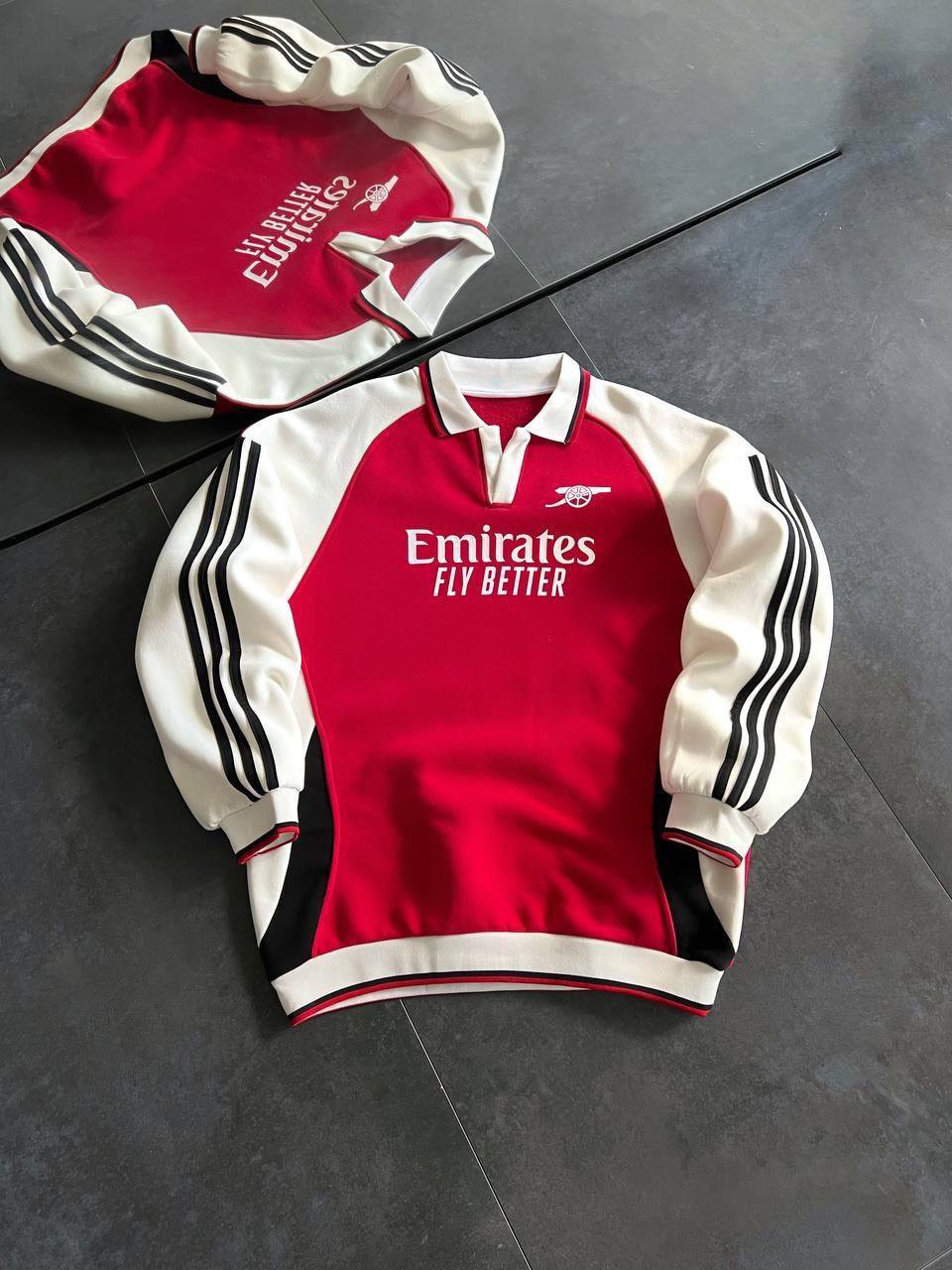 Arsenal Oversized 3-Thread Fleece-Lined Sweatshirt - Cozy and Durable Design Withinblack