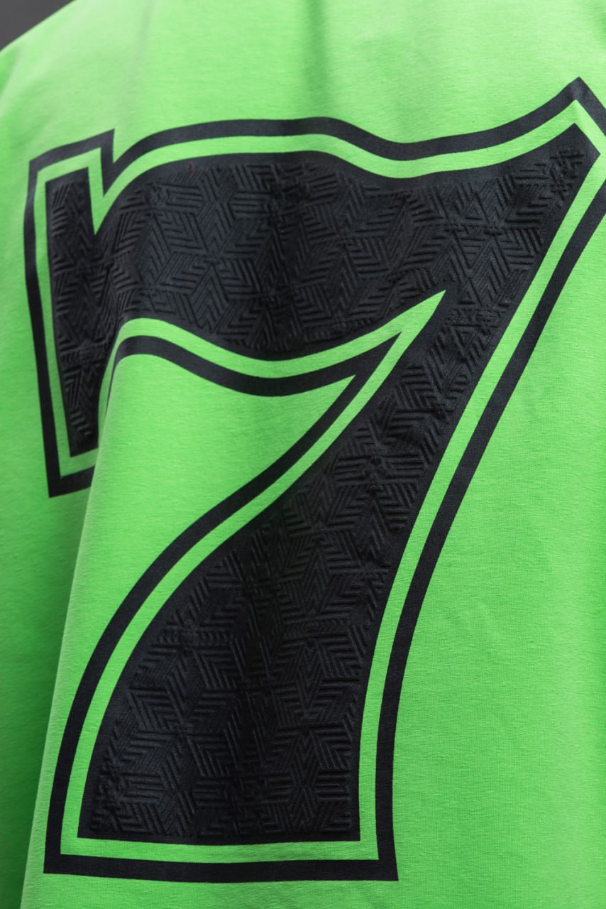 Oversize Cotton Tee - "777" Graphic Print Shirt Withinblack