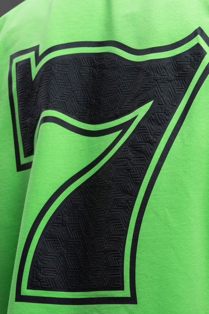 Oversize Cotton Tee - "777" Graphic Print Shirt Withinblack