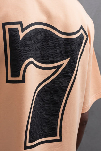 Oversize Cotton Tee - "777" Graphic Print Shirt Withinblack