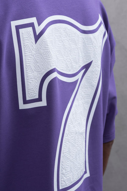 Oversize Cotton Tee - "777" Graphic Print Shirt Withinblack