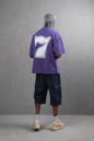 Oversize Cotton Tee - "777" Graphic Print Shirt Withinblack