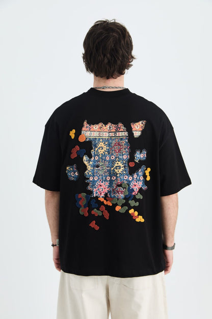 AUTHENTIC Embroidery Oversize Cotton Tee Withinblack