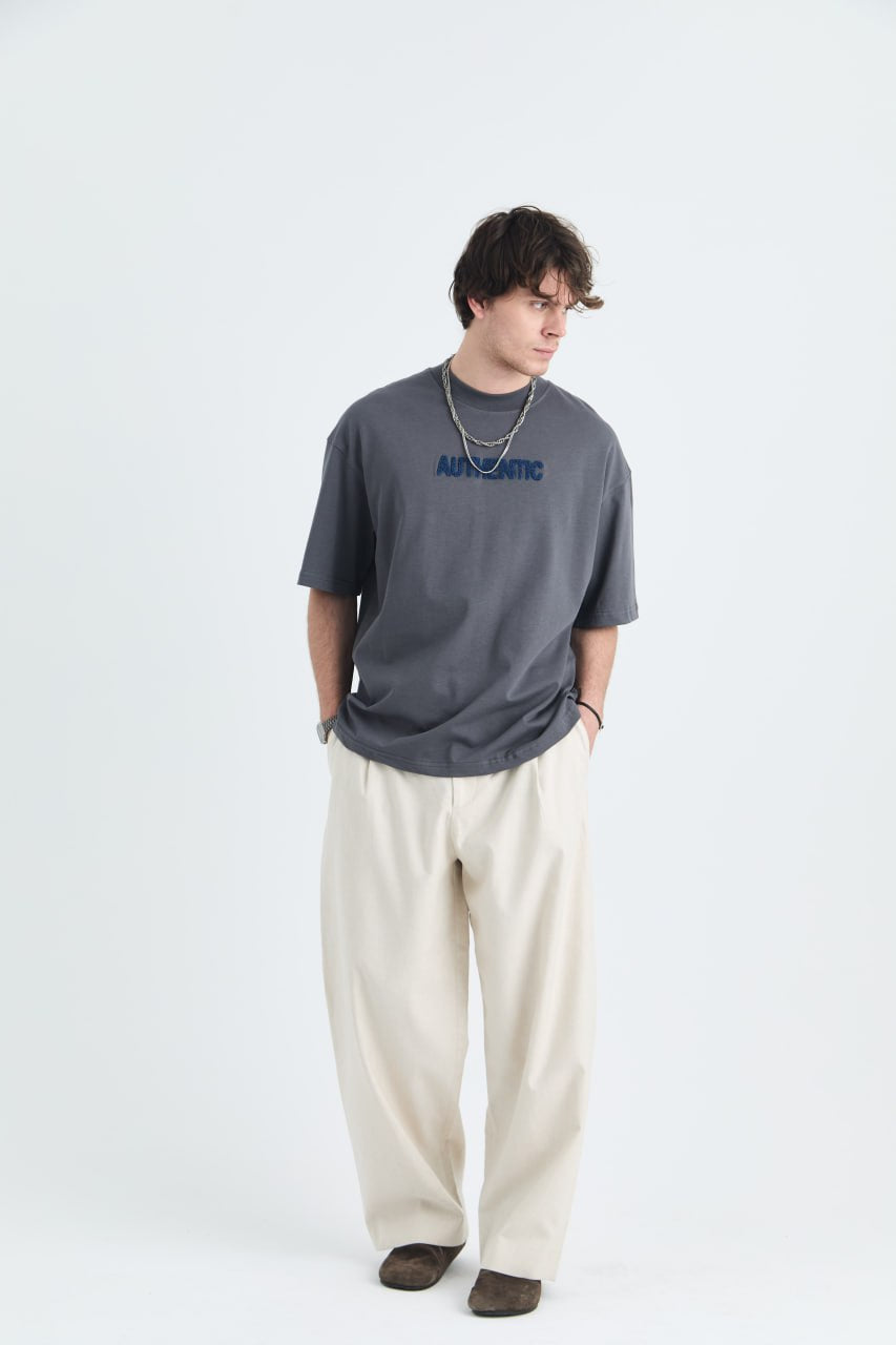 AUTHENTIC Embroidery Oversize Cotton Tee Withinblack