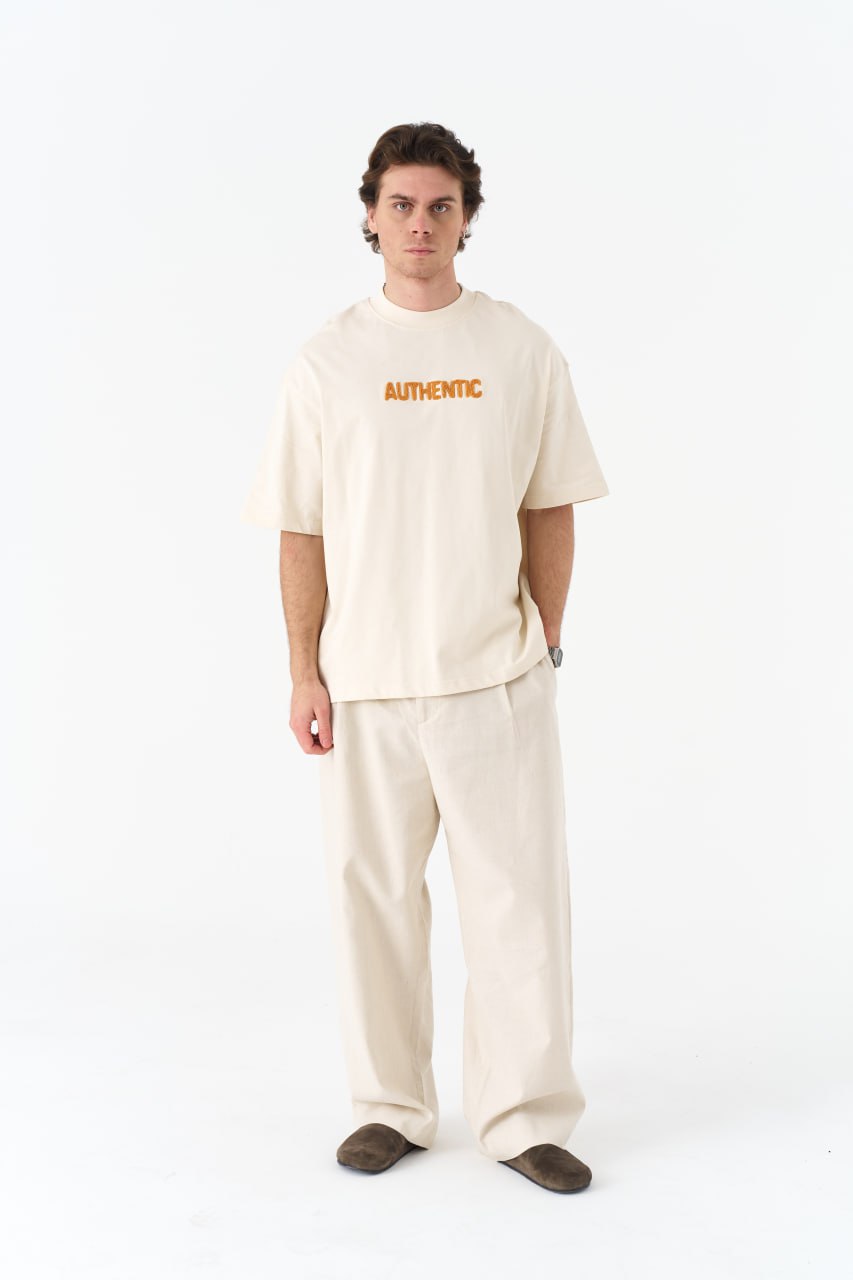 AUTHENTIC Embroidery Oversize Cotton Tee Withinblack