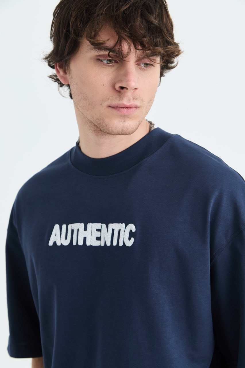 AUTHENTIC Embroidery Oversize Cotton Tee Withinblack