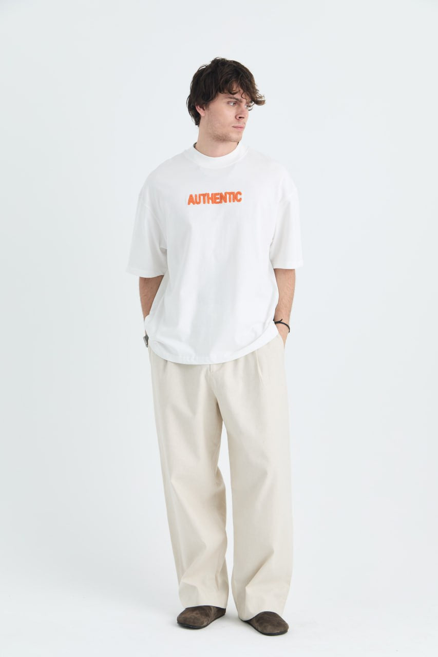 AUTHENTIC Embroidery Oversize Cotton Tee Withinblack