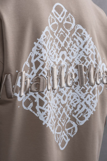 Oversize Cotton Tee - Abstract Diamond Graphic Print Withinblack